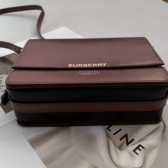 BURBERRY brown Color GRACE calfskin Leather convertible Small shoulder bag $1650 - Picture 2 of 8